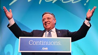 Francois Legaults CAQ win a landslide majority  Quebec election [upl. by Buna888]