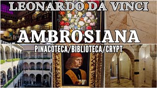 MILAN Ambrosiana Pinacoteca and Biblioteca San Sepolcro Crypt LEONARDO DA VINCI Codex Atlanticus [upl. by Noroj]