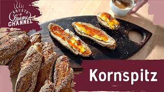 Kornspitz ganz einfach selber backen  Kornbrötchen zum Frühstück [upl. by Hilar]