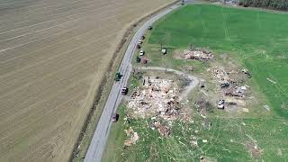 Drone Footage of Delaware Tornado Path and Damage April 2023 [upl. by Eedrahs]