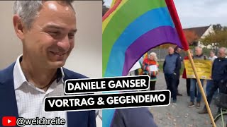 Vortrag Daniele Ganser und Gegendemo in Falkensee  27102024 [upl. by Meehan]