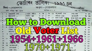 How to download old voter list in Assam 19541961196619701971 [upl. by Diraj]