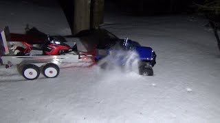 Rc snowmobile BRUSHLESS polaris rushJUMPINGRIDE [upl. by Rolat]