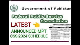 MPT CSS2024 Latest update  Apply Online Now  FPSC Public Notice  MPT New Date [upl. by Wenger]