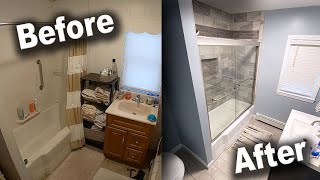 Bathroom Remodel TimeLapse  DIY Renovation Start to Finish [upl. by Castra]