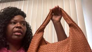 Amazon Haul Gorgou woven tote in Brown BAGGU Nylon Shoulder Bag in color Seaweed PT 1 [upl. by Yddur]