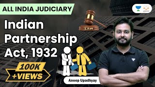 The Indian Partnership Act 1932  Judiciary Preparation  Partnership Act by Anoop Upadhyay Sir [upl. by Nathanil]