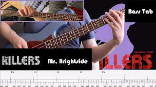 The Killers  Mr Brightside  Bass Tab  Cover  Lesson  Tuition [upl. by Nagap349]