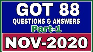 GOT 88 NOVEMBER 2020 QUESTION PAPER WITH ANSWERS [upl. by Garrek611]