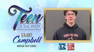 Teen of the Week — 122023 — Grant Campbell Warsaw [upl. by Ahsiam]