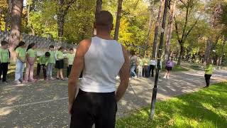 A workout with students in the park during the autumn [upl. by Siddra650]