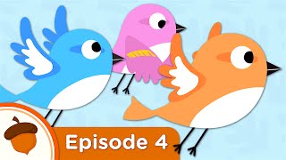 Cartoon  Sparrows Learn to Fly  Treetop Family Ep 4  Super Simple Songs [upl. by Mlawsky]