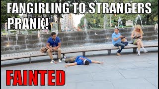 FANGIRLING TO STRANGERS PRANK fainted [upl. by Eelydnarb]