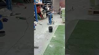 Green Epoxy Terrazzo Slab Polishing in Progress [upl. by Dnomasor]