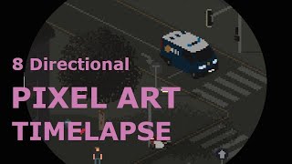 8 Directional Isometric Pixel Art  Police Van  Timelapse [upl. by Nnylirak101]