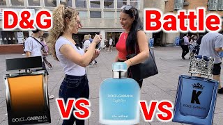 Women React to DampG Light Blue Intense DampG The One amp DampG K 💥 Fragrance Street Reaction [upl. by Arimay]