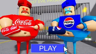 COCA COLA vs PEPSI BARRYS PRISON RUN Obby New Update Roblox [upl. by Ire298]