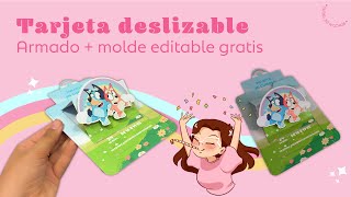 Tarjeta de invitación DESLIZABLE  archivo editable GRATIS 😱 Tutorial [upl. by Mokas]