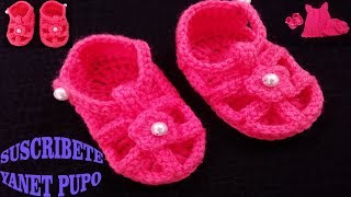 COMO TEJER SANDALIAS PARA BEBE A CROCHET 🧶🍼 [upl. by Inaliel832]