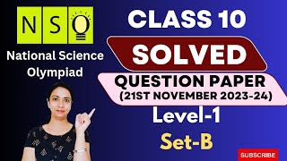 Class 10 NSO 202324 Level 1 Question Paper With Complete Solution  NSO 202324  SETB Paper [upl. by Drarreg]