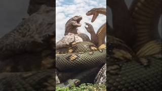 Snake vs Godzilla Fight shorts snake godzilla anaconda animals [upl. by Ailedamla717]