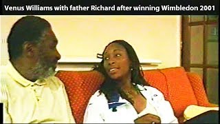 Venus Williams nice moment with father Richard after 2nd Wimbledon in a row 2001 [upl. by Annibo]