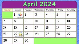 Starfall Calendar April 22 2024 [upl. by Llerehc]