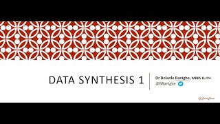 Meta analysis 101 Recording 6  Data Synthesis 1 [upl. by Eixela962]