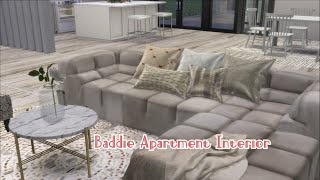 BADDIE APARTMENT INTERIOR  THE SIMS 4 SPEED BUILD CC LINKS [upl. by Ilrahc]