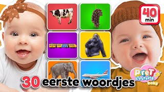 Pretlettertjes Baby TV • 30 Eerste Woordjes Special • Woordjes leren met Nederlandse baby filmpjes [upl. by Ennoid]