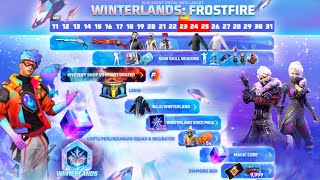 Winterland Event Calendar 2023  Winter Event Free Fire  Free Fire New Event  FF New Event [upl. by Nolly180]