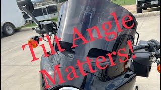 Tilt Angle of 11” Memphis Shades Road Warrior Fairing Matters [upl. by Tnecniv309]