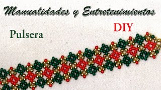 DIY  Pulsera para Navidad2 [upl. by Natek]