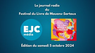 Journal radio du Festival du Livre de MouansSartoux samedi 5 octobre 2024 1 [upl. by Lesde]