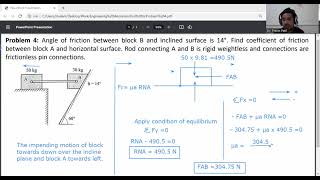 Problem 4  FrictionEngineering Mechanics [upl. by Ecnaralc134]