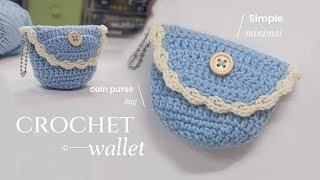 Crochet Wallet  Crochet Coin Purse  How to Crochet 🌟⚡ [upl. by Noillid]