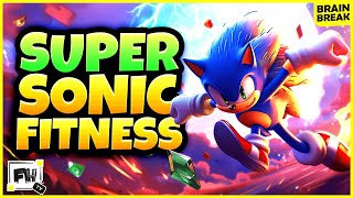 Super Sonic Exercise for Kids 🔵  Kids Brain Break  Indoor Workout [upl. by Ahsenid]