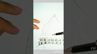 Masjid e Nabvi Drawing Watch related video for full tutorial masjid masjidnabawi art [upl. by Atenik698]