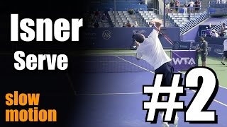 John Isner in Super Slow Motion  Serve 2  Western amp Southern Open 2014 [upl. by Bunce894]