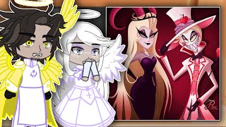 Hazbin Hotel Angels React To Hell  Adam Lucifer Alastor  Gacha react [upl. by Sisson649]