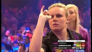 Darts Ladies World Championship 2015 Semi Final Dobromyslova vs Sherrock [upl. by Emalia142]