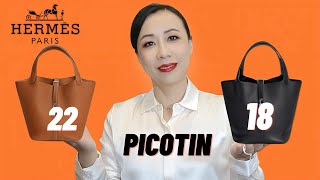 Hermes Picotin Size 18 VS 22  Size Price Capacity And My thoughts [upl. by Alina]