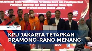 KPU Jakarta Resmi Menetapkan PramonoRano Menang Pilgub [upl. by Grassi]