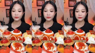 Persimmon 🍊 amp persimmon whole desserts range mukbang asmreating desserts persimmon [upl. by Rosalinda441]