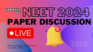 NEET 2024 Question Paper Discussion Neet neet2024 pw allen [upl. by Okram]