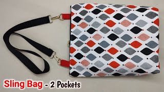 DIY Sling bag Easy Sewing Tutorial  Shoulder bag making at home  Crossbody bag sewing tutorial [upl. by Mailliwnhoj]