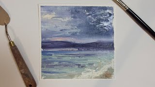 15Minute Palette Knife Sea  Quick Oil Painting [upl. by Caddaric]