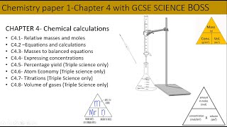 Chemistry paper 1 Chapter 4 Chemical calculations AQAGCSETriple amp combined sciencehigher [upl. by Acireit]