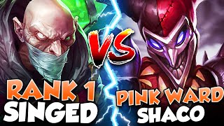 WHEN PINK WARD SHACO MEETS THE RANK 1 SINGED BATTLE OF THE ONE TRICKS [upl. by Klaus]