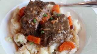 Beef Short Ribs quotSauerbratenquot  Braised Beef Short Ribs Recipe [upl. by Wolbrom]